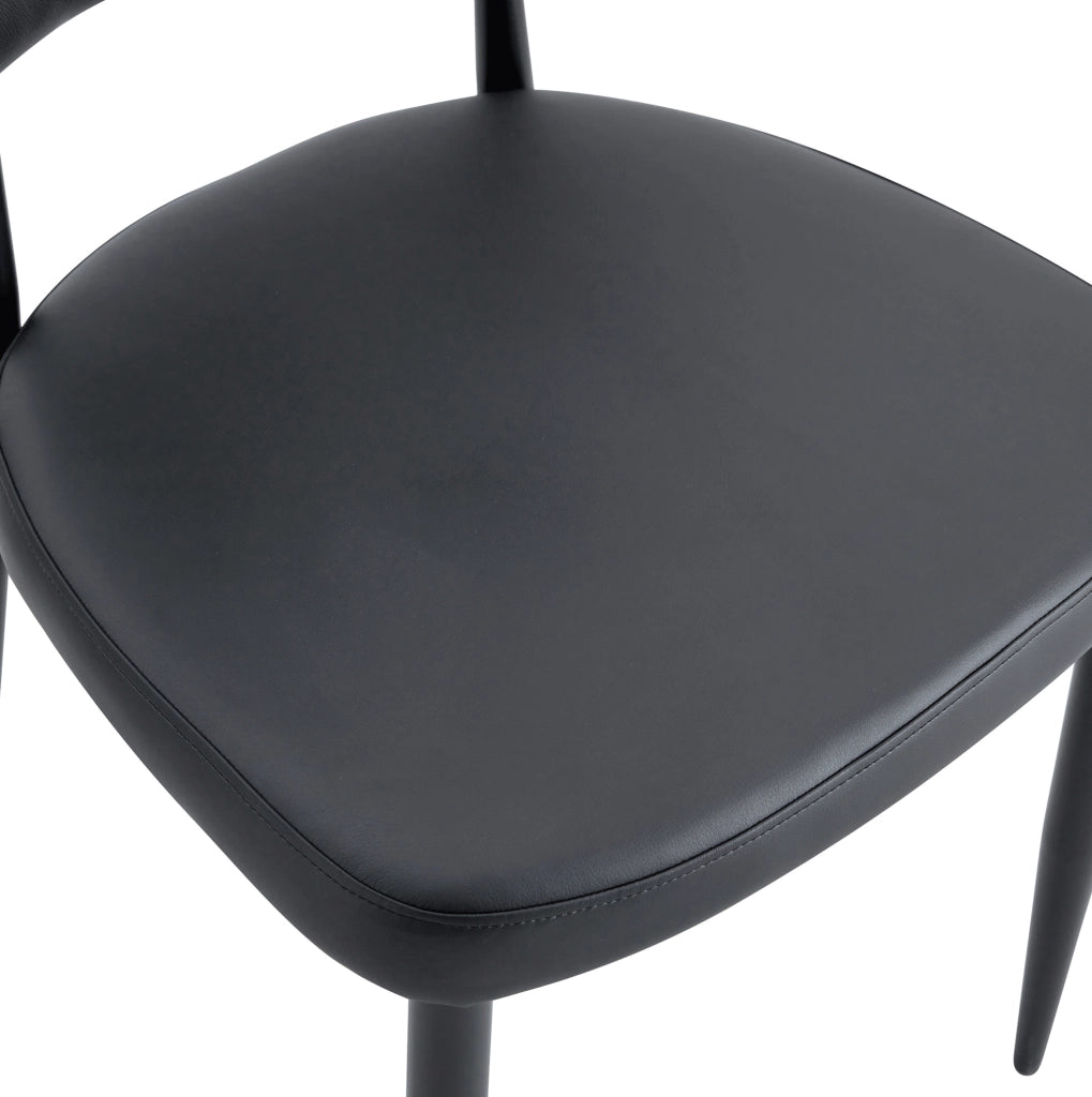 SEDIA DA PRANZO Set da 2 pezzi Nera in PU e Metallo