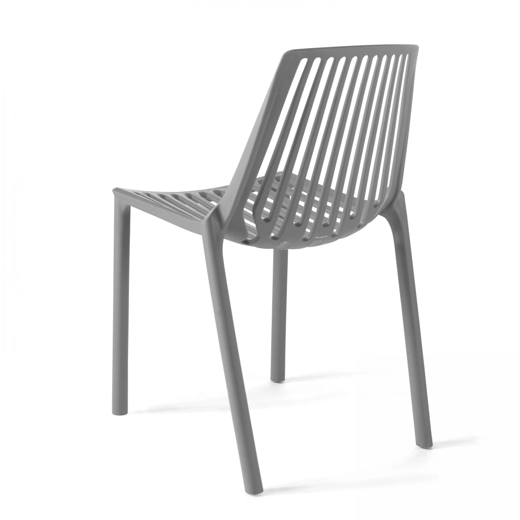 Oviala - Poltrona da giardino in plastica grigia traforata