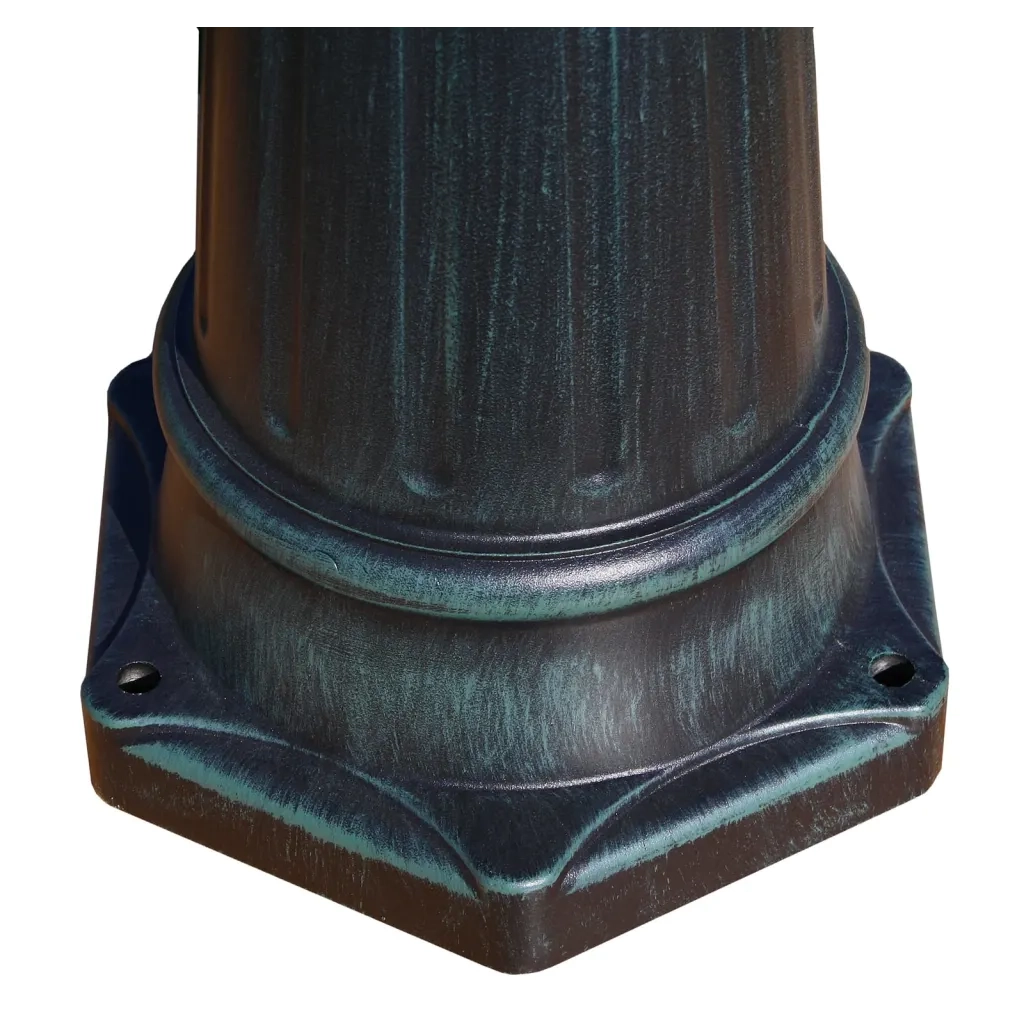 Lampione da Giardino-Lampada da giardino 2 Bracci 215 cm Verde Scuro/Nero Alluminio