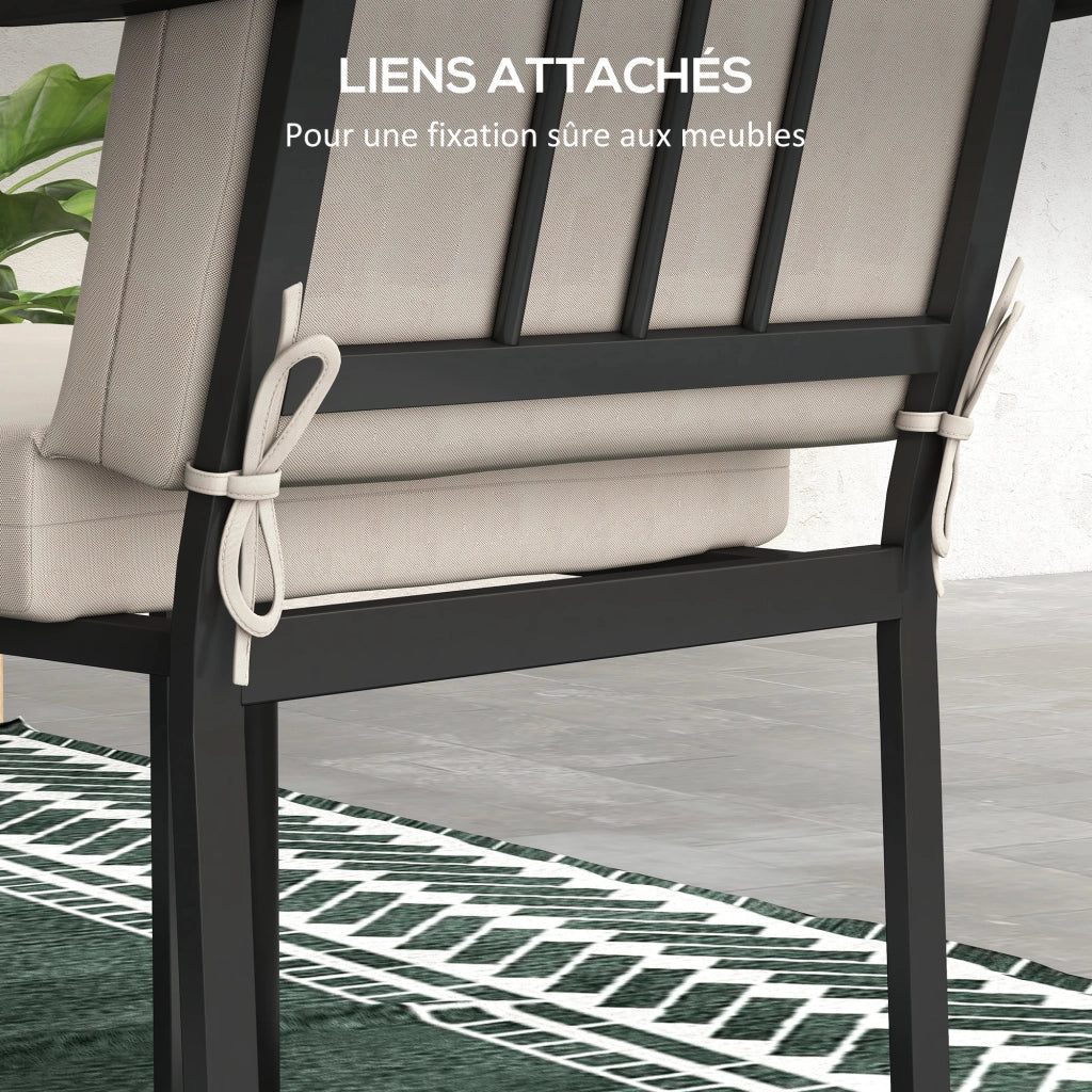 Cuscini per Sedia Esterno con Cinturini ¨C Minimal ¨C Beige 112x51 cm