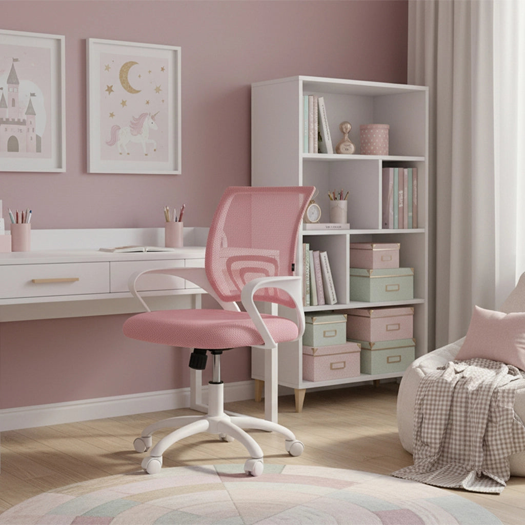 Sedia da ufficio ergonomica girevole rosa - Happy - SU19HAPB