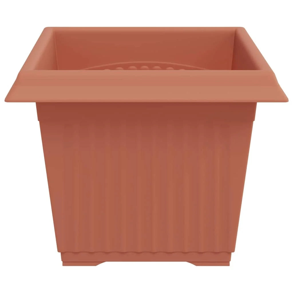 Set di 24 vasi da fiori quadrati design minimalista giardino balcone 43 x 43 x 33.5 cm in plastica rosso mattone 02_0059369