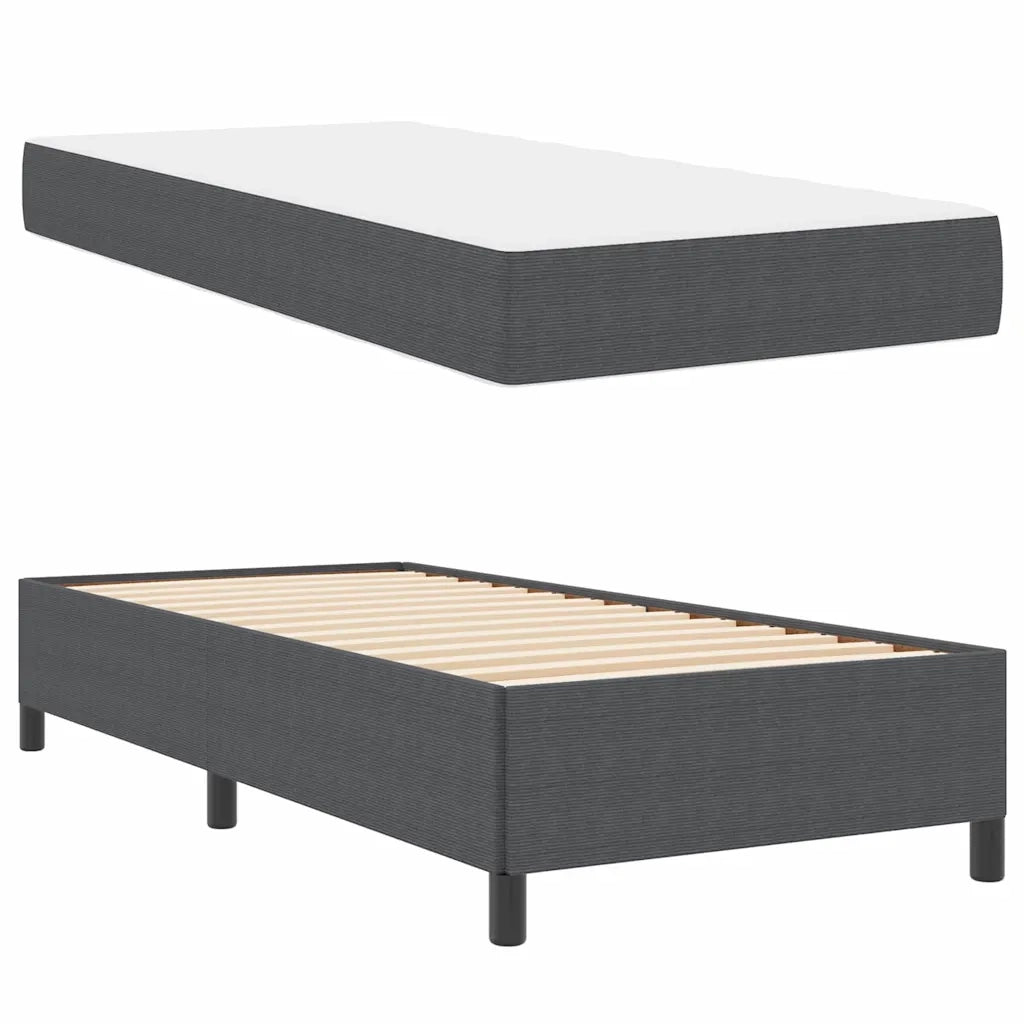 Struttura del letto Grigio scuro 80 x 200 cm Tessuto