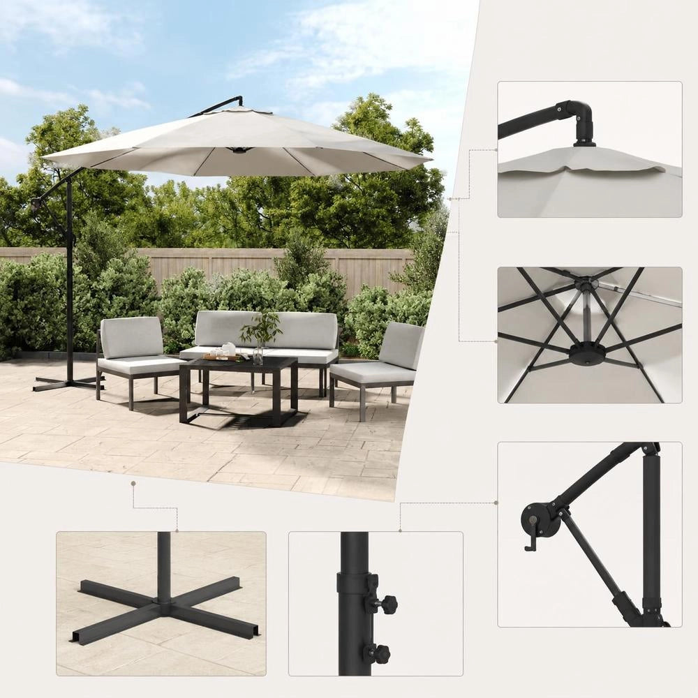 Parasol 3.5 M Sand White