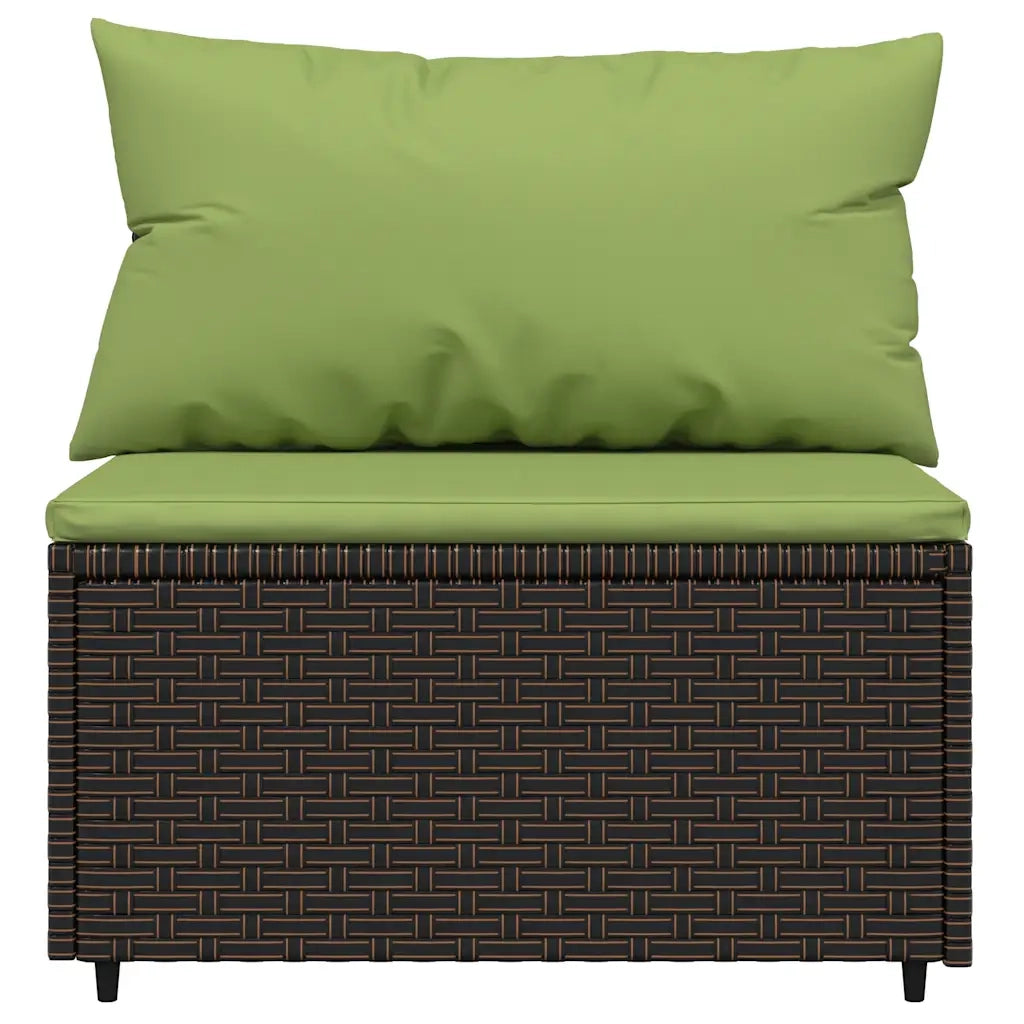 Set Mobili da Giardino 4 pz con Cuscini in Polyrattan Marrone CFW4397200