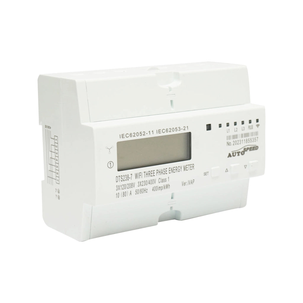 Smart Meter trifase 380V, 80A, DTS238-7 WIFI compatibile con Tuya, Smart Life, contatore intelligente di energia e potenza elettrica
