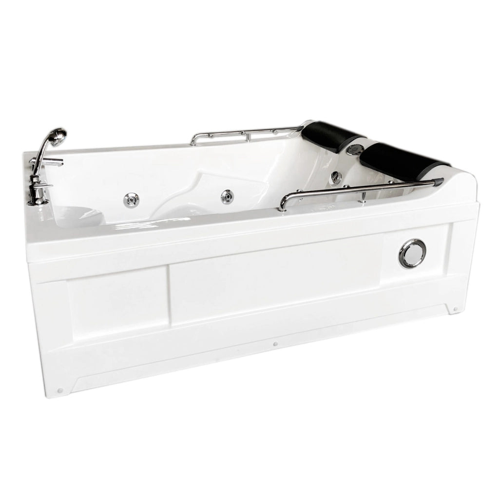 Vasca idromassaggio bianca 175 X 132 cm Cromoterapia 14 getti – Lulu