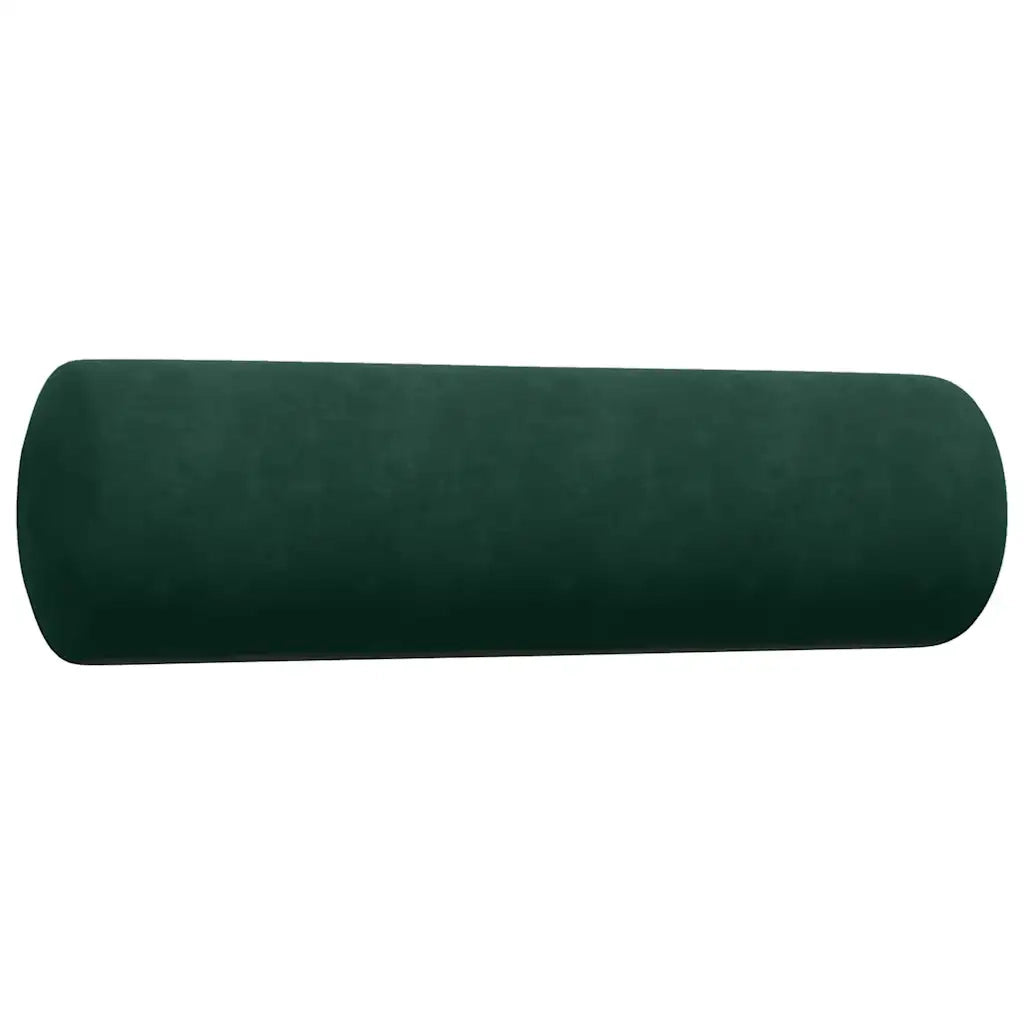 Set di Divani 2 pz con Cuscini e Rinforzi Verde scuro Velluto