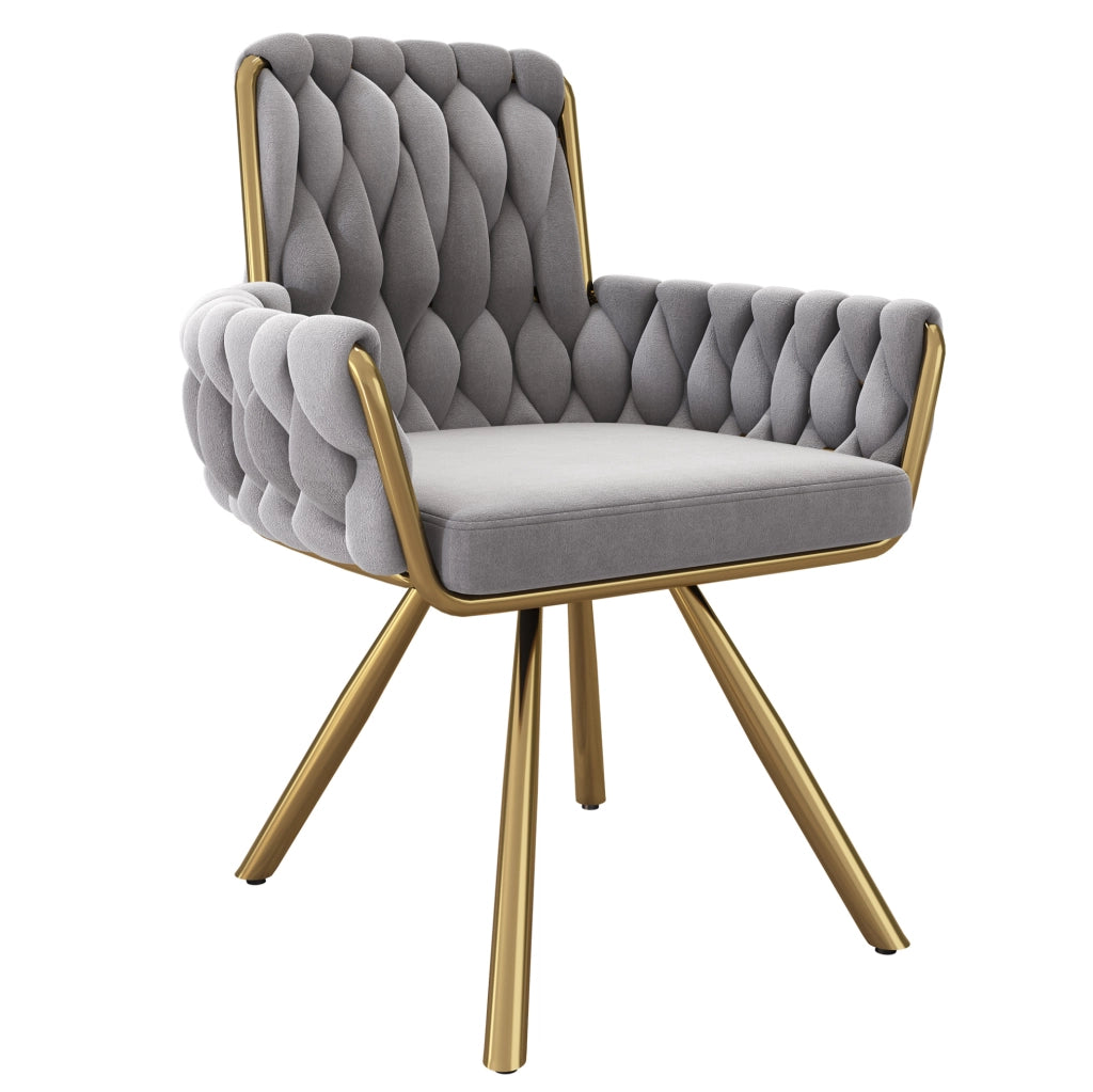 SEDIA Girevole 360° in velluto grigio Set da 6 pezzi