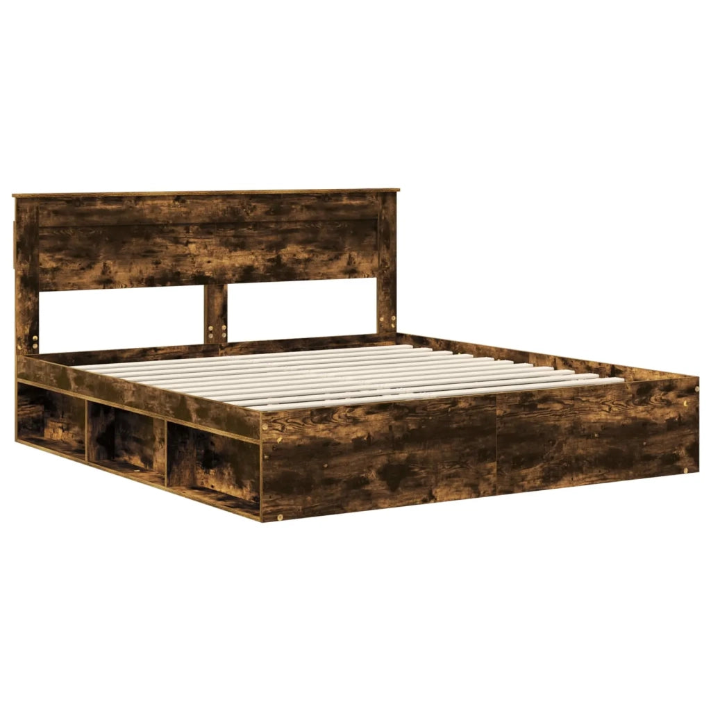 Struttura del letto-Giroletto Rovere fum¨¦ 180 x 200 cm Pino massello 121621
