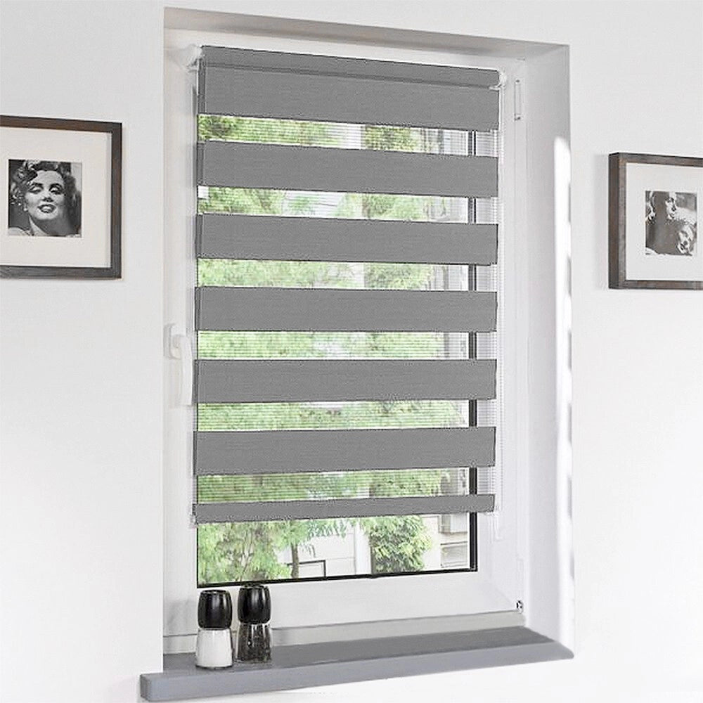 Tenda a Rullo 200x180 Cm Finestra Porta Interno Casa Ufficio Kit Montaggio Parete Telaio No Fori Grigio