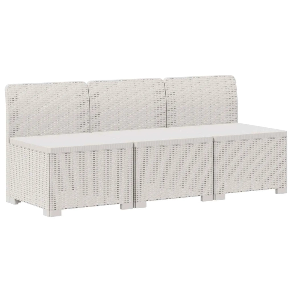 Divano da giardino 3 posti con cuscini in look rattan 3 posto 8011969