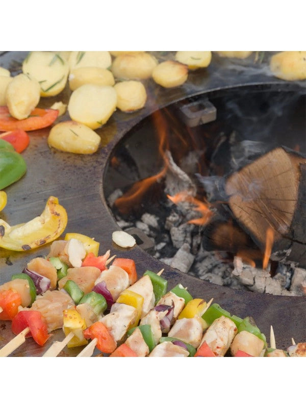 Braciere da giardino, Barbecue con foro per wok e copertura protettiva - G1 Basic grafite