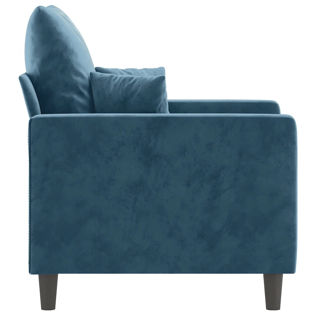 Fauteuil Bleu 60 cm Velours