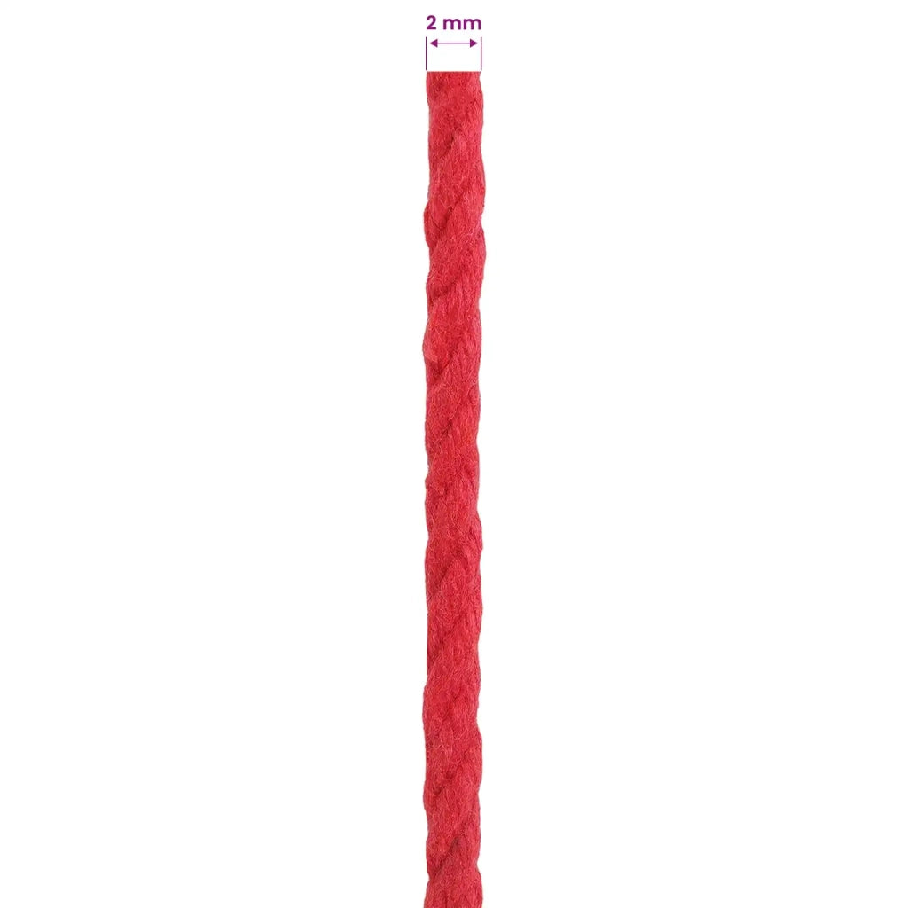 Spago di Cotone 2 pz 2 mm 100 m Rosso 100% Cotone 42011891