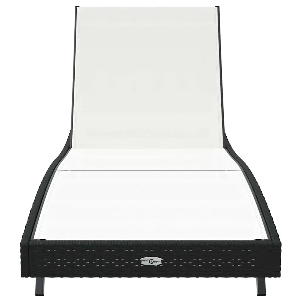 Lettino da sole Nero e Bianco 197 x 70 x 82 cm polyrattan