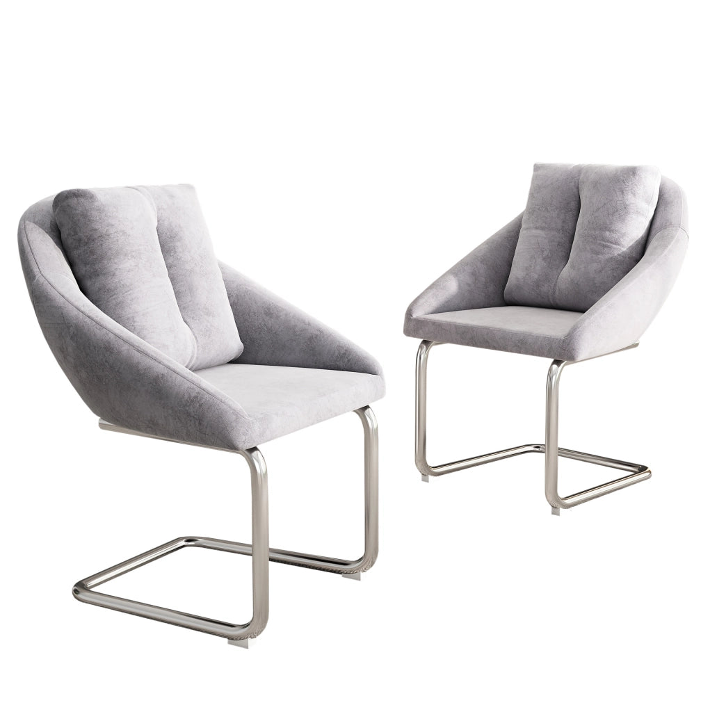 Sedia da pranzo 59x65x82 cm grigia – set da 2 con cuscino