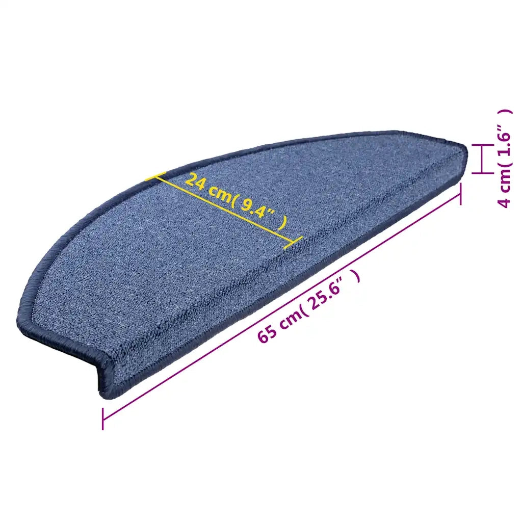 Tappetini per scale 10 pz 65x24x4 cm Blu Semicircolari Grandi 149765