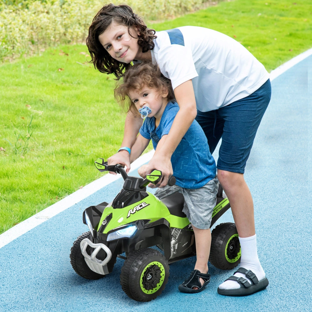 Quad per Bambini a Spinta Manuale con Suoni Integrati Verde