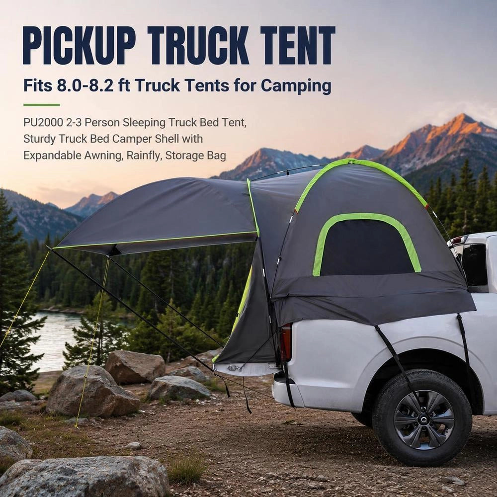 Truck Tent, Camping Tent, Sunshade For 2439-2499 Mm Truck Beds, Waterproof Truck Tent With Extendable Awning, Rain Canopy, And Storage Bag, Sunshade For Camping