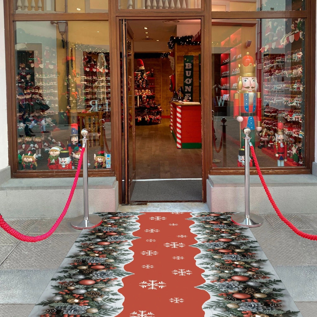 Passatoia Natalizia Tappeto Corsia Ingresso Natale Marciapiede Interno Esterno 100x2500 Cm (F)