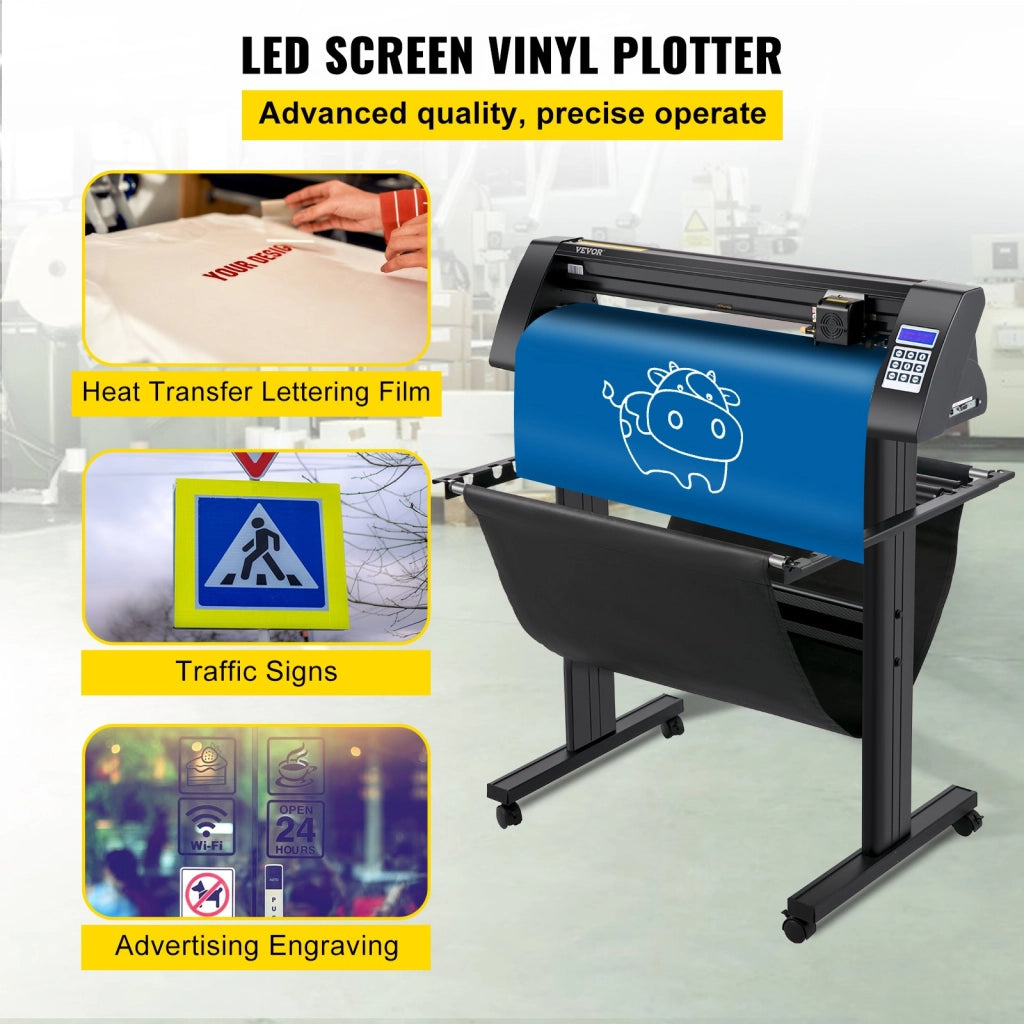 KH-870A Plotter da Taglio Vinile 870 mm 95W con Guida Ottica LED Taglierina per Adesivi e Fai da Te