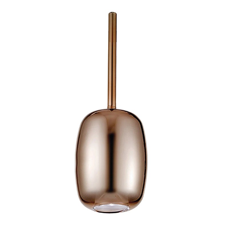 GIOIA Sospensione in Vetro Pirex Finitura Bronzo Lucido attacco E14 60W IP20 - Rossini Group - Lampada di design ovale sabbiata