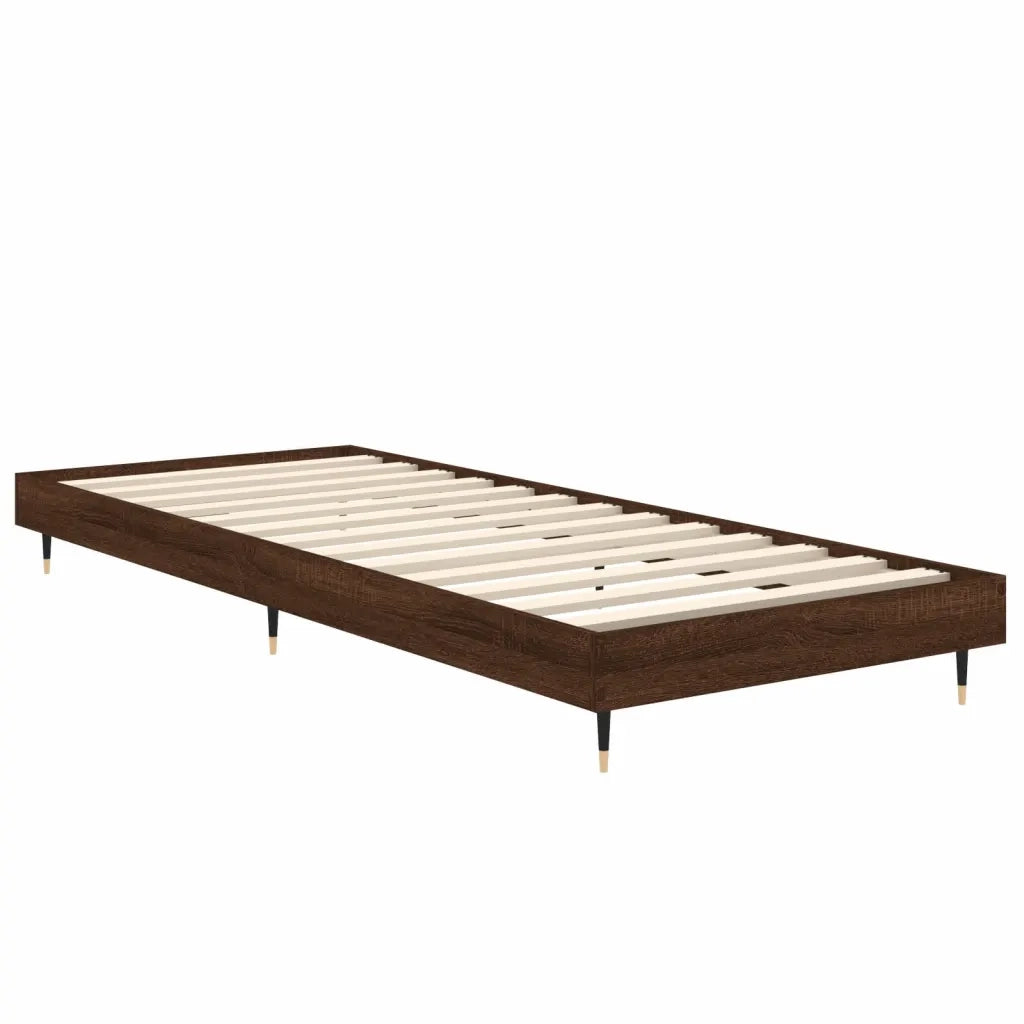 Letto singolo | Letto per adulti | Giroletto senza Materasso Rovere Marrone 75x190cm in Truciolato