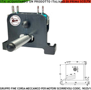 9025/1 Gruppo Fine Corsa Elettromeccanico per Motori Cancello Scorrevole Geko Simply Carrera Composto da 2 Microswitch Contatti a Scambio Carico 10 A 250 V Supporto in ABS Asta d'Inciampo a Molla