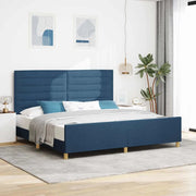 Struttura del letto con testiera Blu 200 x 200 cm Tessuto 3344682