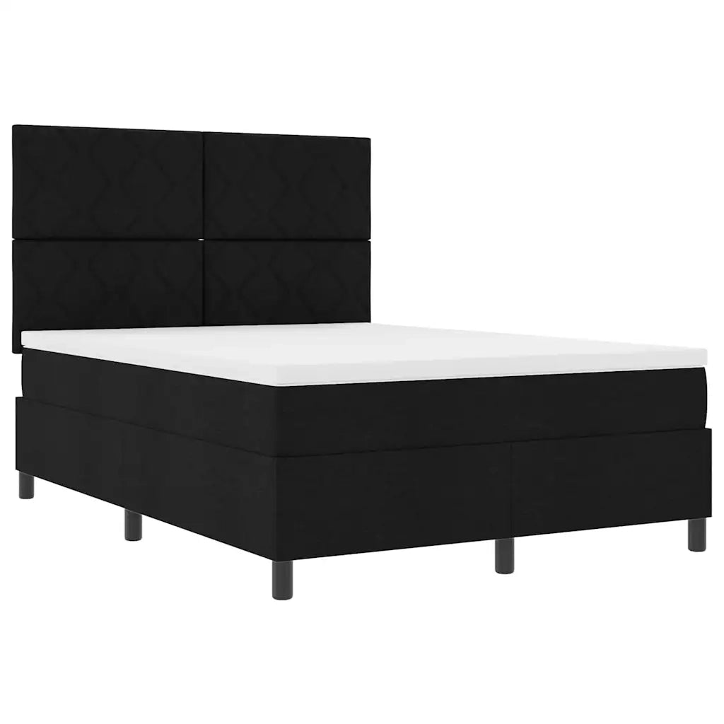 Letto a molle con materasso Nero 160 x 200 cm Tessuto 3339478
