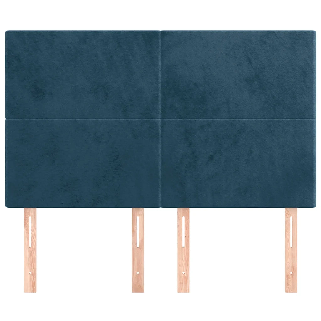 Testiera | Testata Blu Scuro 144x5x118/128 cm Velluto
