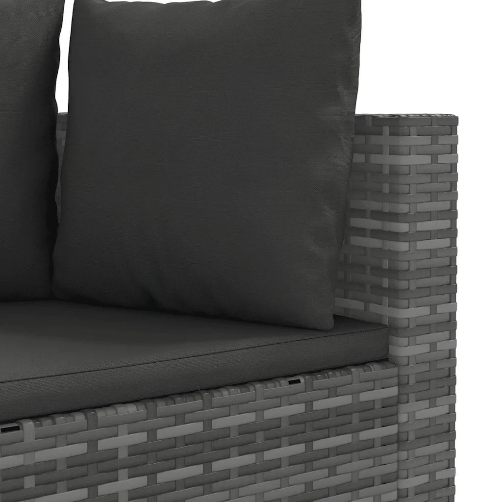 Set Divano da Giardino 8 pz con Cuscini Grigio in Polyrattan