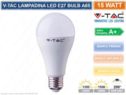 V-TAC VT-2015 LAMPADINA LED E27 15W BULB A65 - Colore Luce:Bianco Naturale