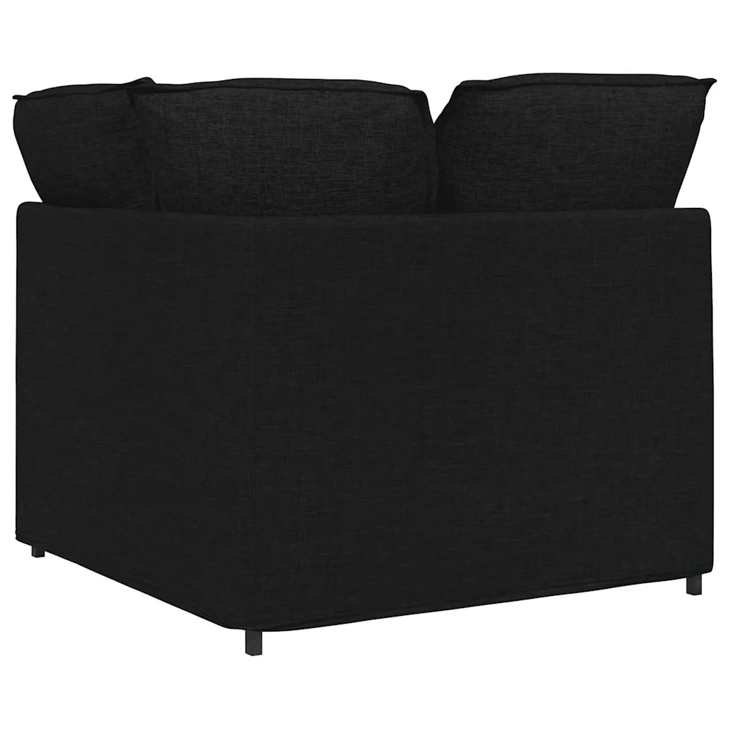 Modulo Angolare Divano Modulare con Cuscini Nero 100 cm 4104449