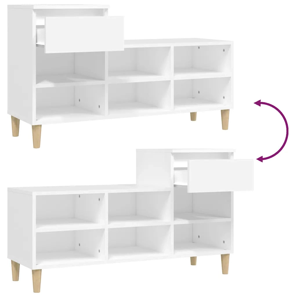 Armoire à chaussures Blanc 102x36x60 cm Bois d'ingénierie