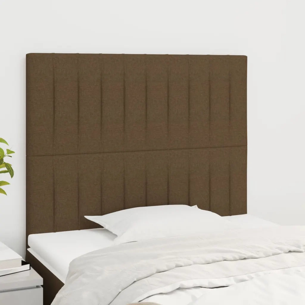 Testiera | Testata Marrone Scuro 100x5x118/128 cm Tessuto