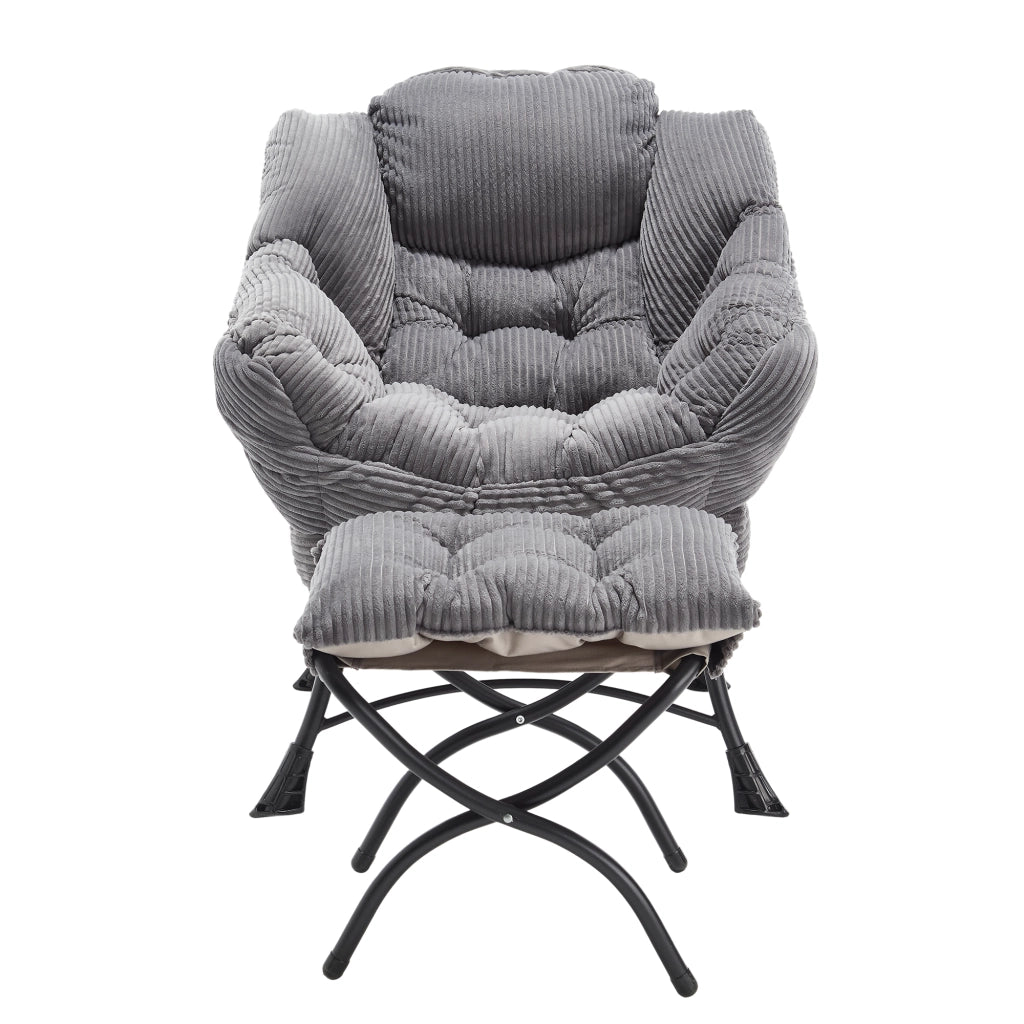 Poltrona Relax con Poggiapiedi e Braccioli ¨C MINIMAL ¨C Tessuto Grigio