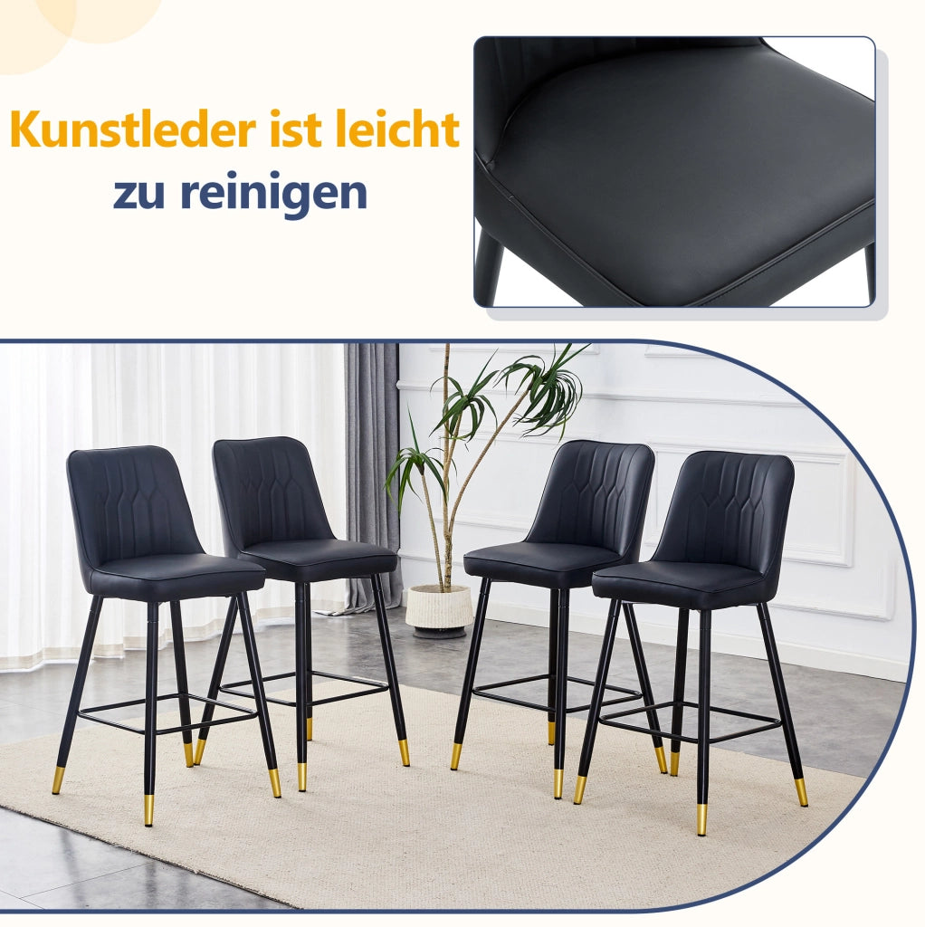 SGABELLI ALTI Set da 2 pezzi 100 cm PU nero e metallo