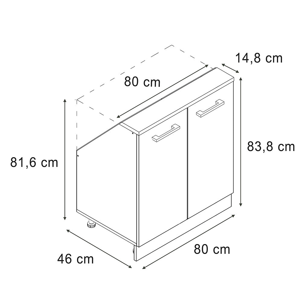 Mobile sottotetto Rion Sonoma/Bianco con 2 porte Vicco