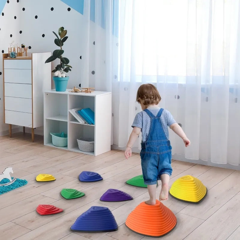 Set 9 gradini antiscivolo, impilabili, per interni ed esterni, multicolore
