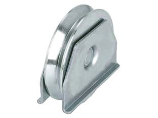 RUOTA CANCELLI GOLA V 1 CUSCINETTO A SFERA ART.417   EE ¸ mm.120x24  portata Kg.250  gola V 92  °    COMBI