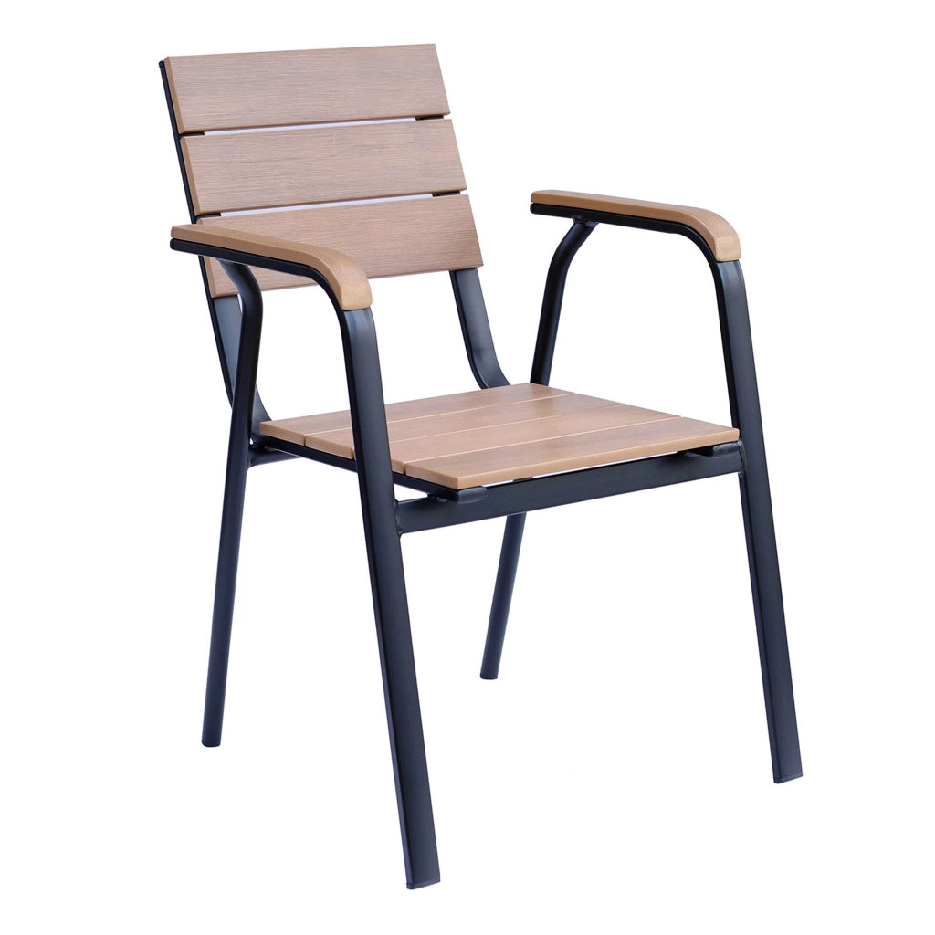 Oviala - Sedia da giardino in alluminio e legno sintetico