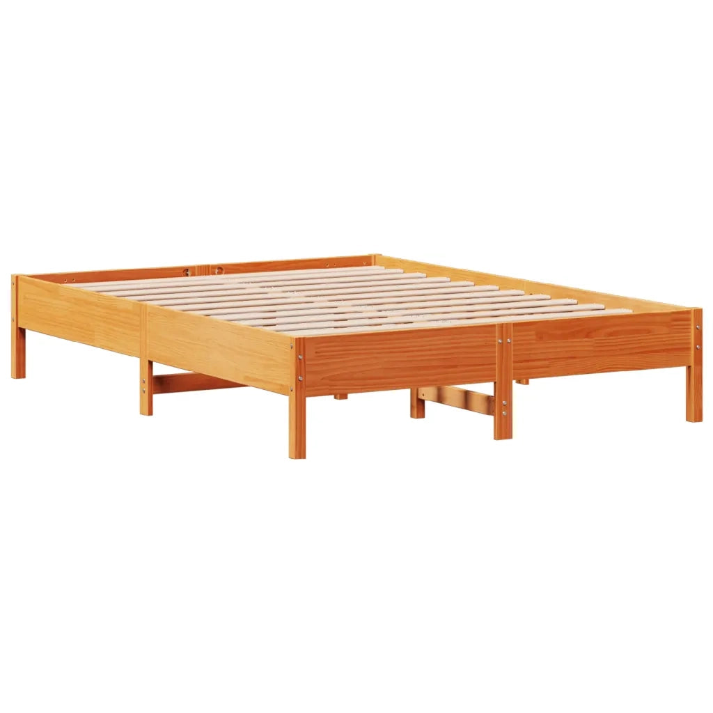 Letto senza Materasso-Struttura Letto Marrone Cera 160x200 cm in Legno di Pino 740405