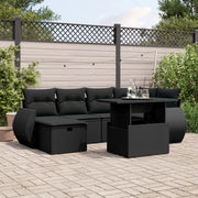 Set Divani da Giardino con Cuscini 7pz Nero Polyrattan 3275135