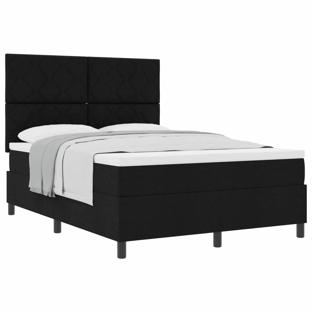 Letto a molle con materasso Nero 160 x 200 cm Tessuto 3339478