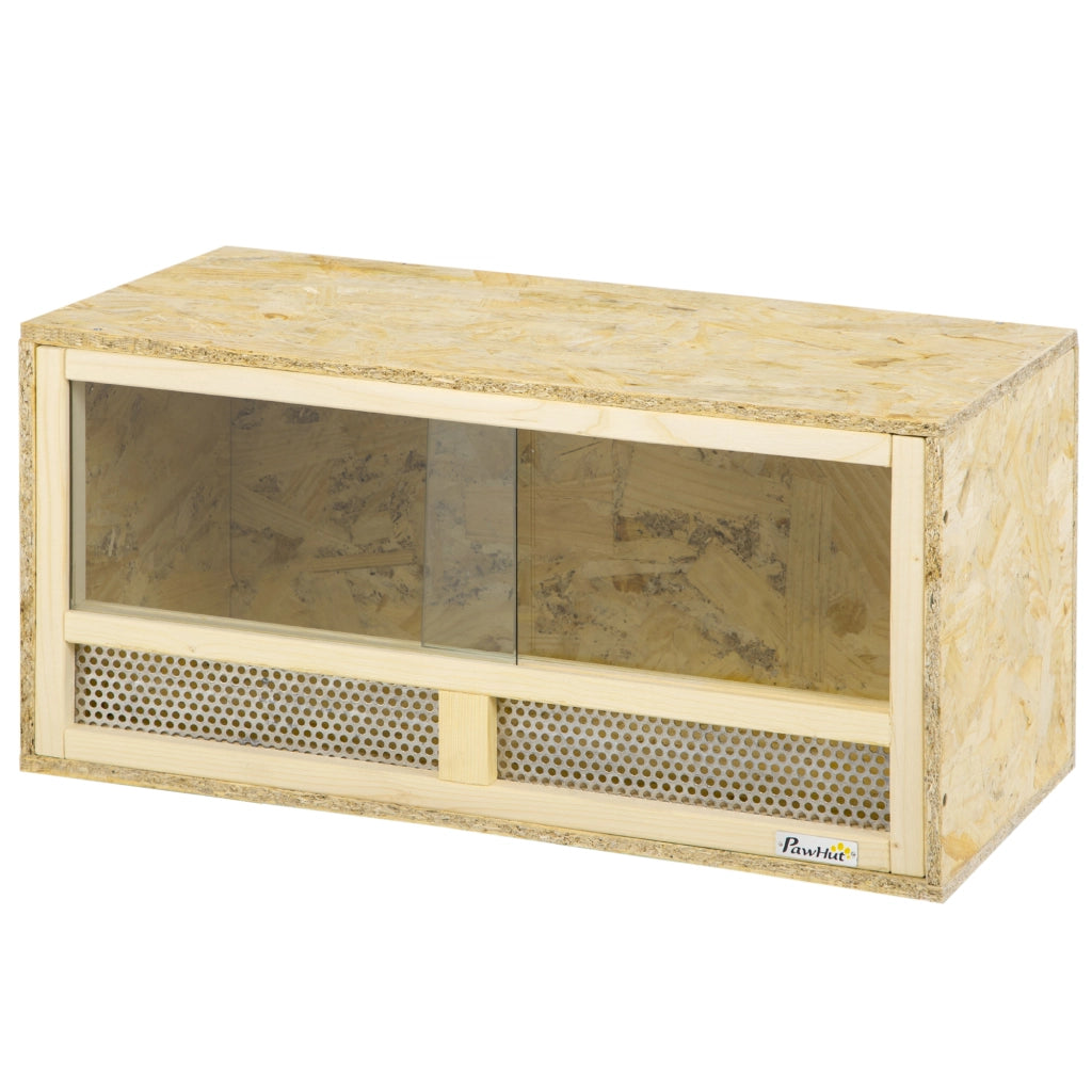 Terrario in Legno per Rettili ¨C Xylo ¨C Porte Scorrevoli in Vetro e Pannelli in Rete 60x29.5x29.5cm