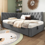Letto singolo 90x200 cm grigio con contenitore