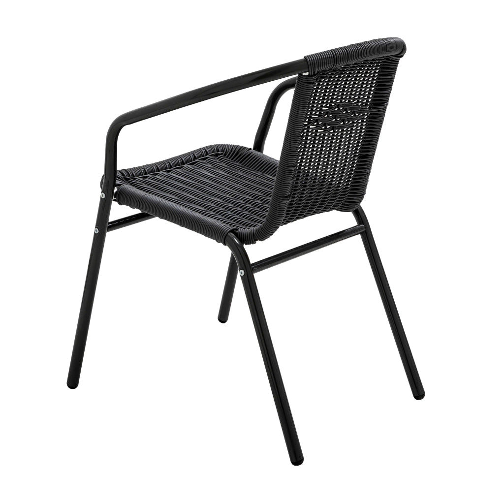 Oviala - Sedia da terrazza in alluminio e resina nera
