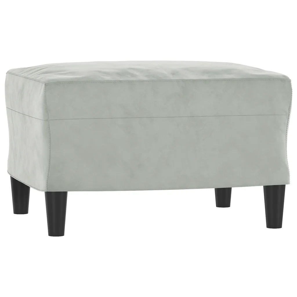 Poltrona con Poggiapiedi Grigio Chiaro 60 cm in Velluto